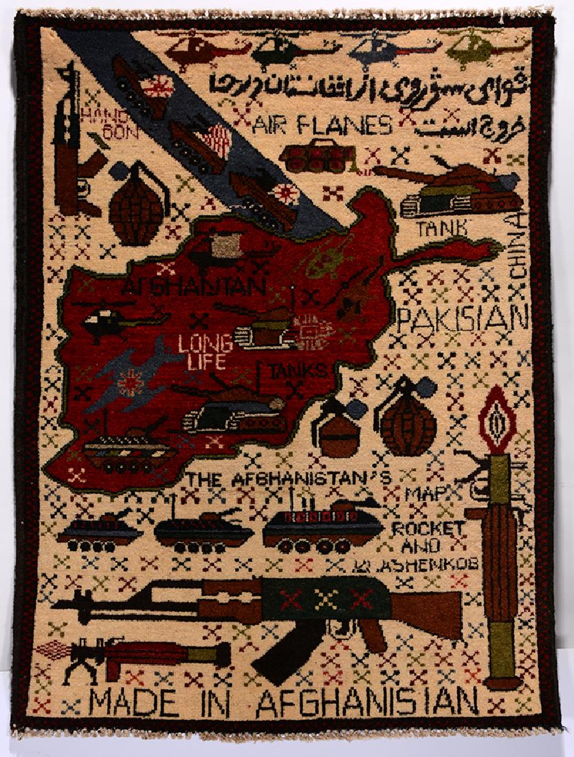 Afghan War Rug. USSR Withdrawal. (1 of 1)