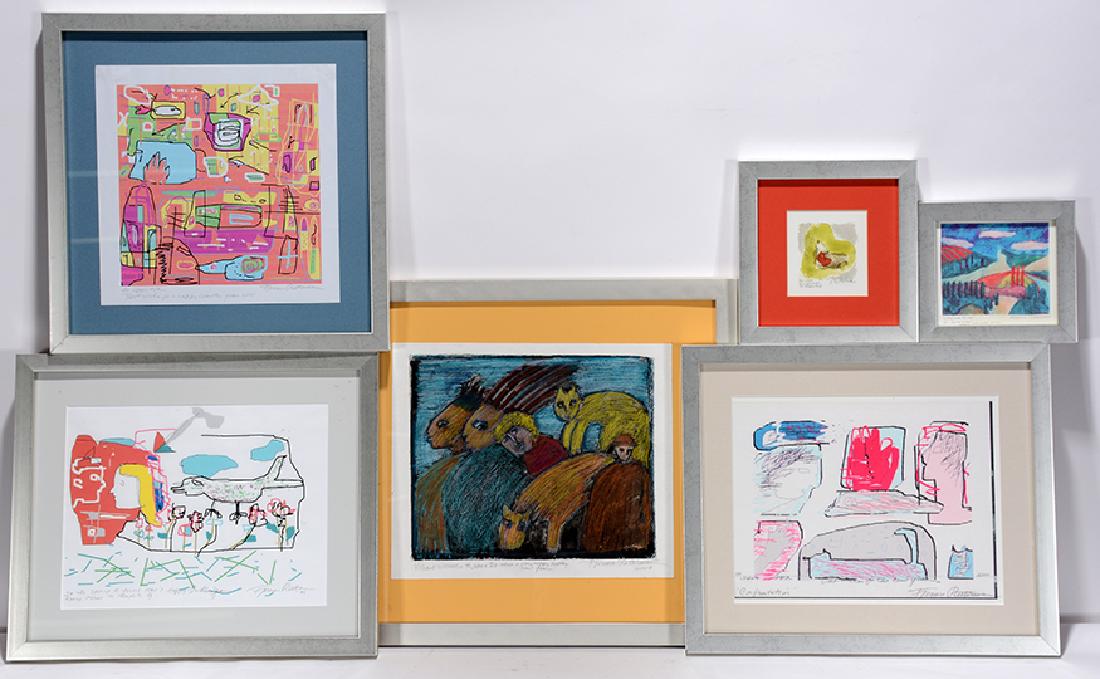 Florence Putterman. Six Artworks.: Florence Putterman. Six Artworks. 2000-2004. Signed and dated. Mixed media. All in great condition. Largest is 17"x 15"h. Est. $200-300. Ship: $65