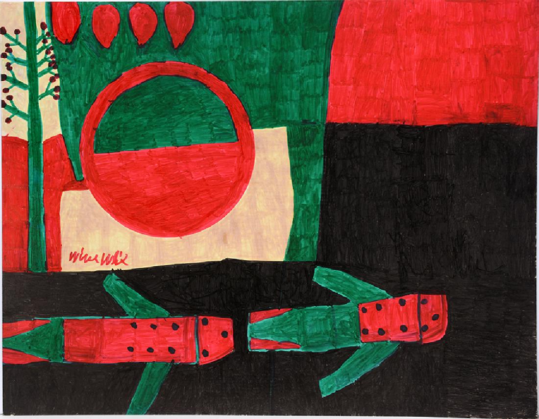 Willie White. Polka Dot Red & Green Fish. (1 of 1)