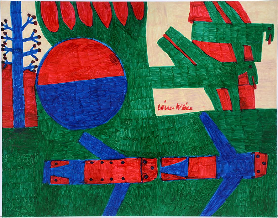 Willie White. Blue Bird On Green. (1 of 1)