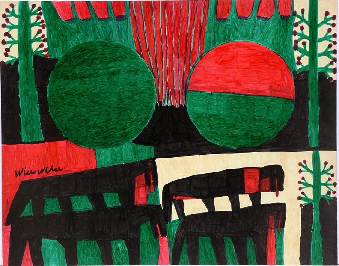 Willie White. Four Black Horses. (1 of 1)