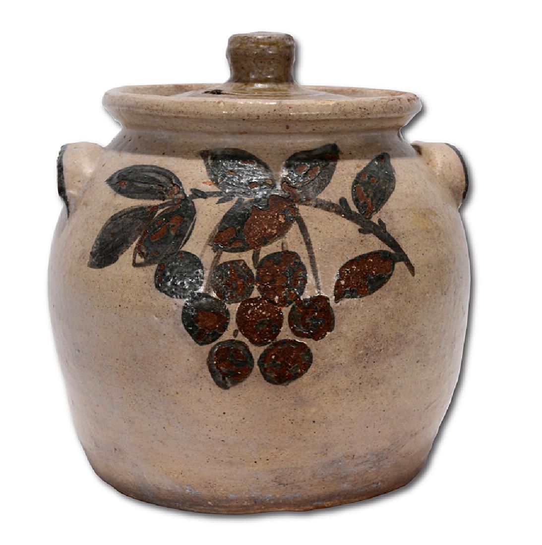 Arie Meaders. Bean Pot with Cherry Decorations. (1 of 5)