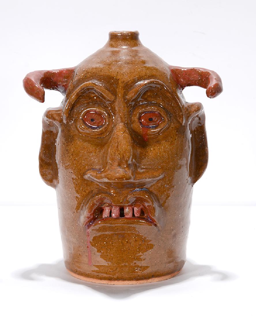 Reggie Meaders. Large Devil Face Jug. (1 of 4)
