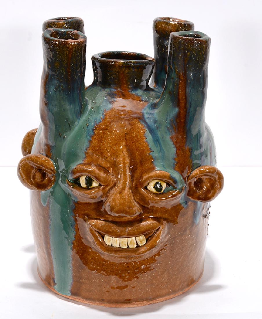 Flossie & David Meaders. Double-Face Candelabra Jug. (1 of 5)