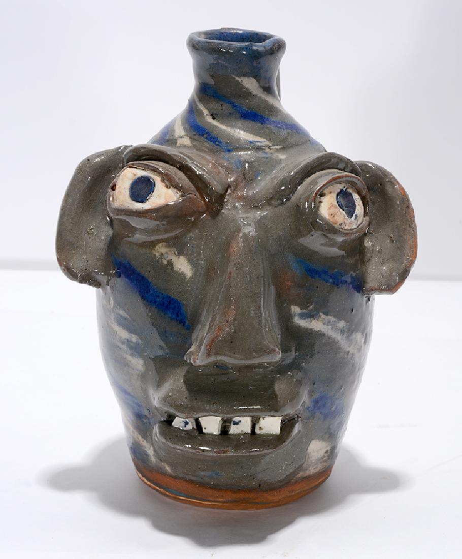 B.B. Craig. Three Color Swirl Pint Size Face Jug. (1 of 3)