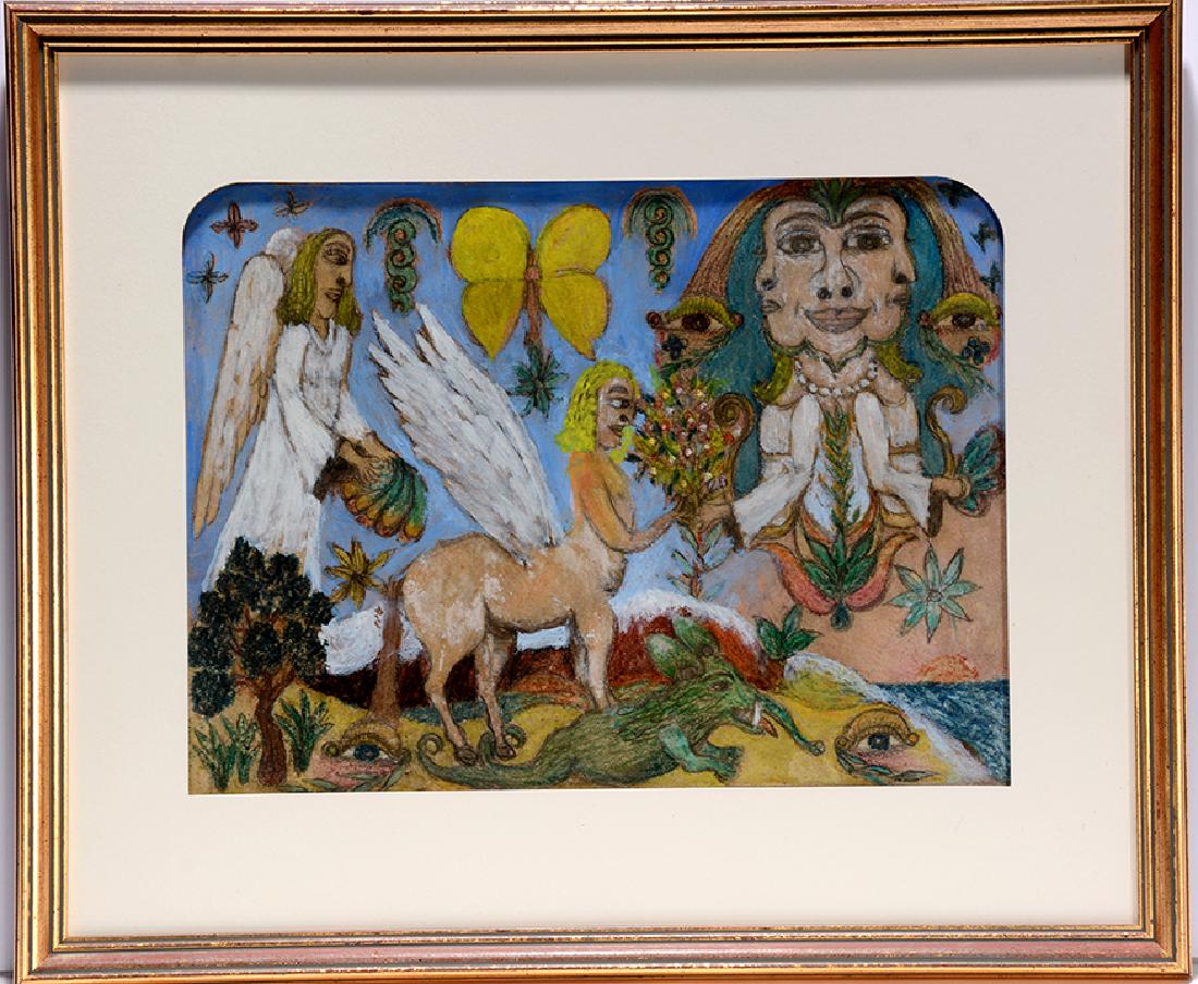 Minnie Evans. Angel With Centaur And Creatures. (1 of 5)