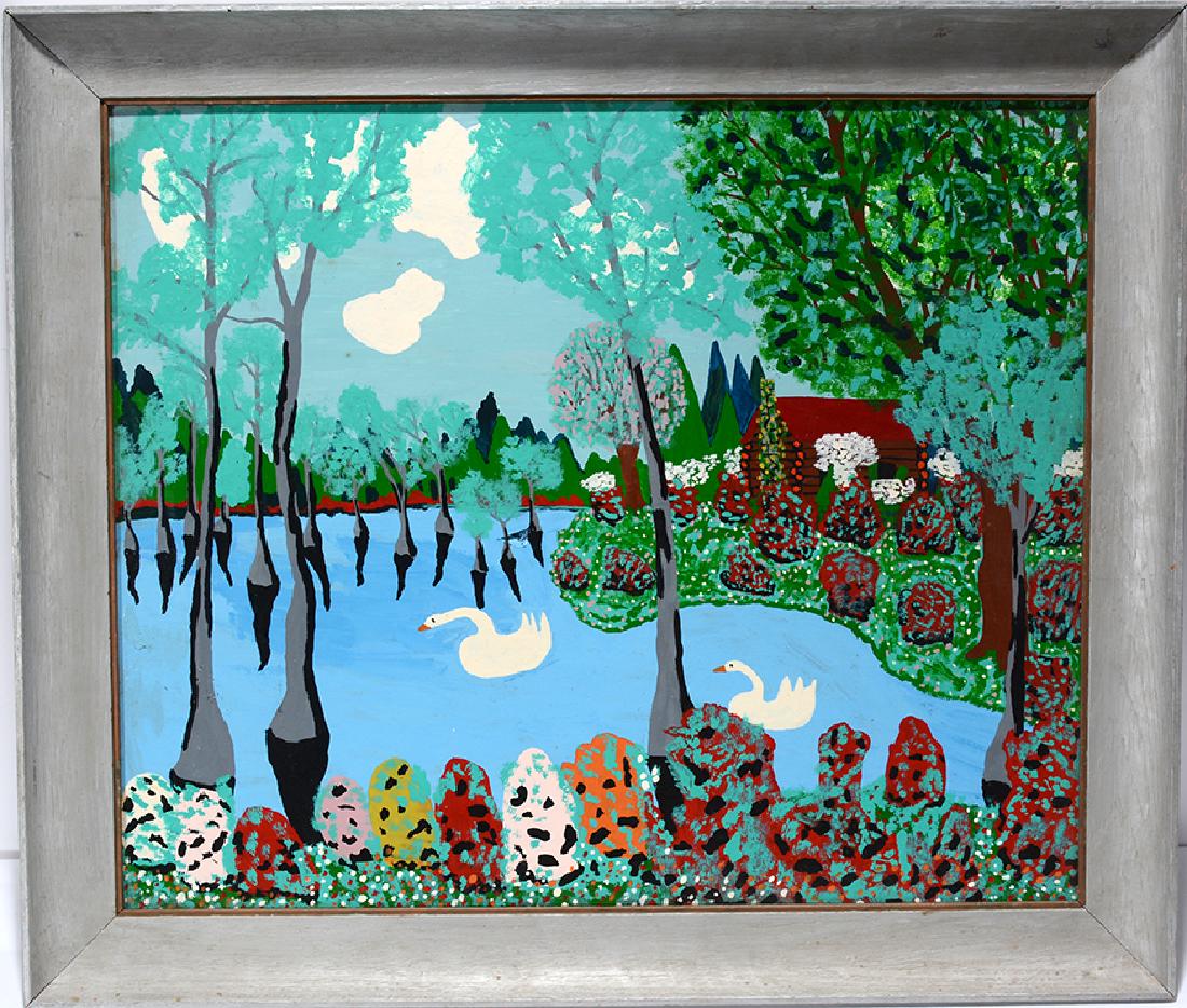 Uncle Jack Dey. Pair of White Swans On Lake. (1 of 6)