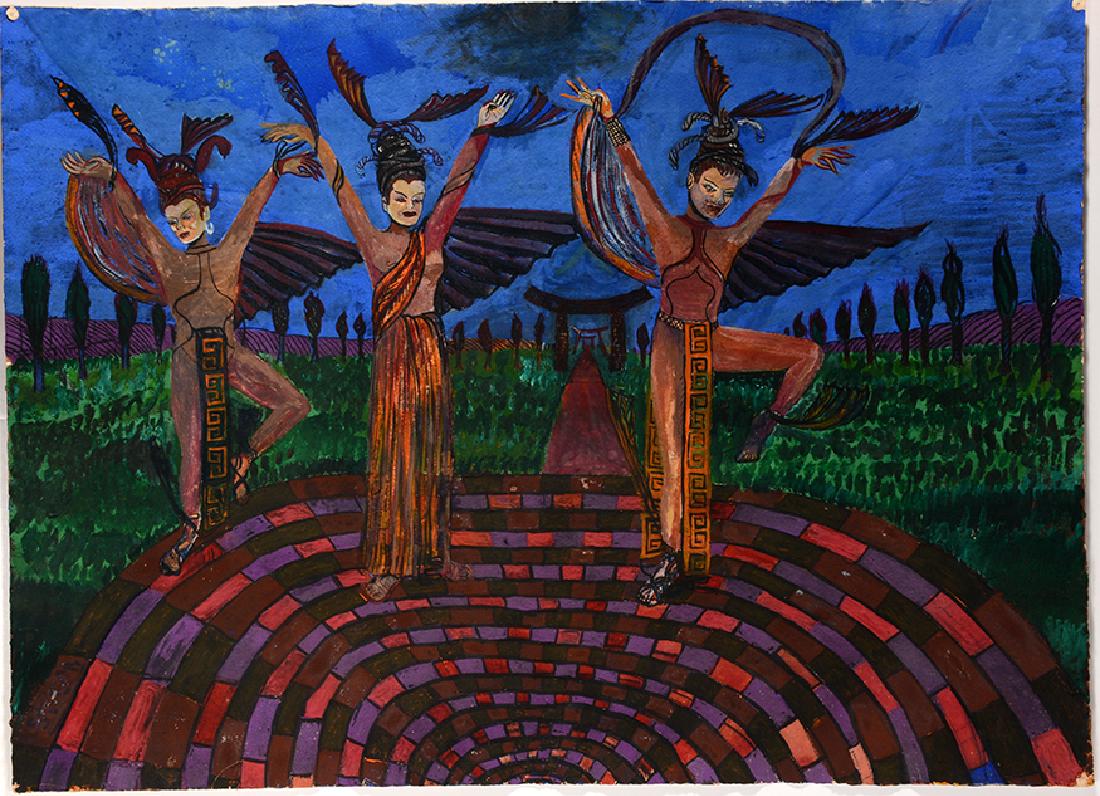 Eddie Owens Martin (St. E.O.M.). Pasaquan Figures. (1 of 5)