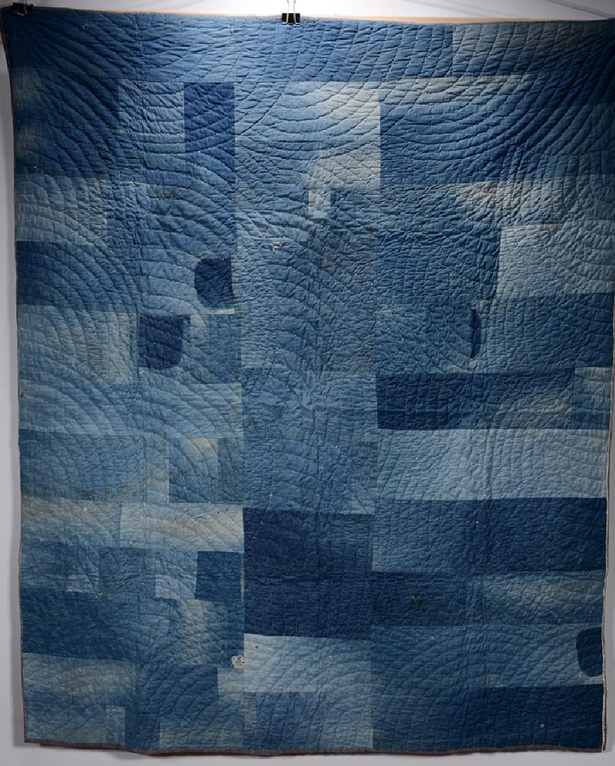 African American Blue Jean Work Clothing Scrap Quilt. (1 of 3)