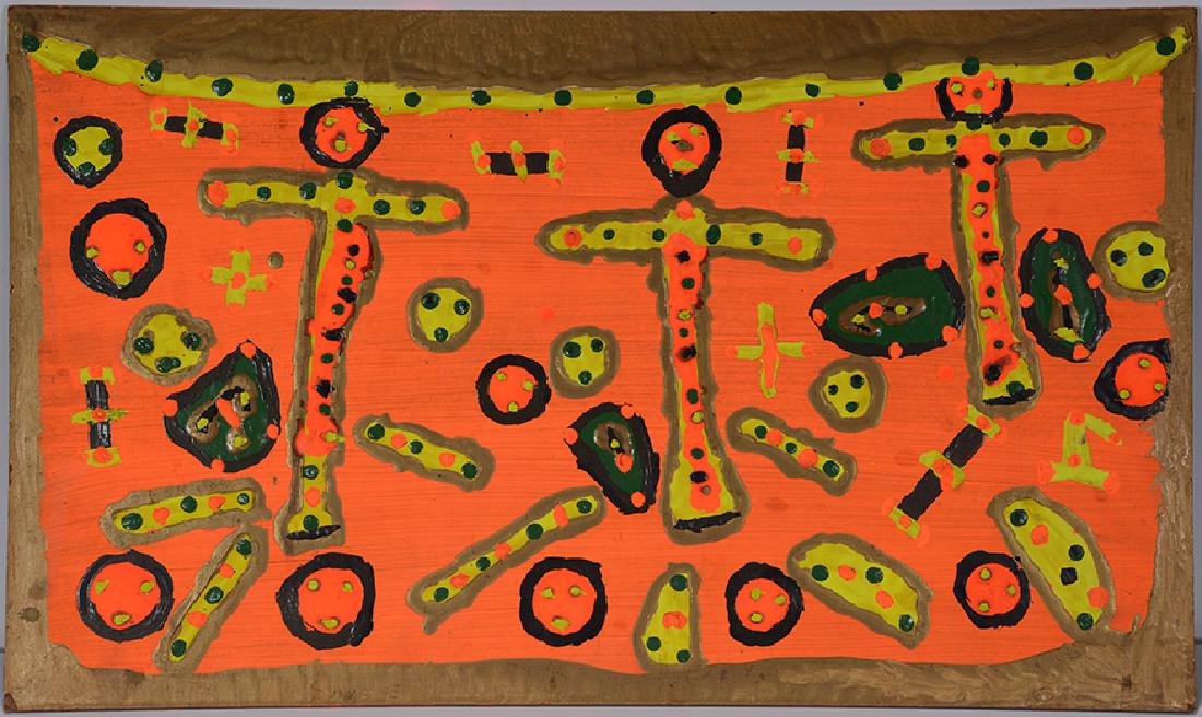 Richard Burnside. Rare Calvery Hill.: Richard Burnside. Rare Calvery Hill. c. 1984. Signed. Paint on masonite. Excellent condition. 24" w x 14" h. Est. $800-1,200. Ship $55