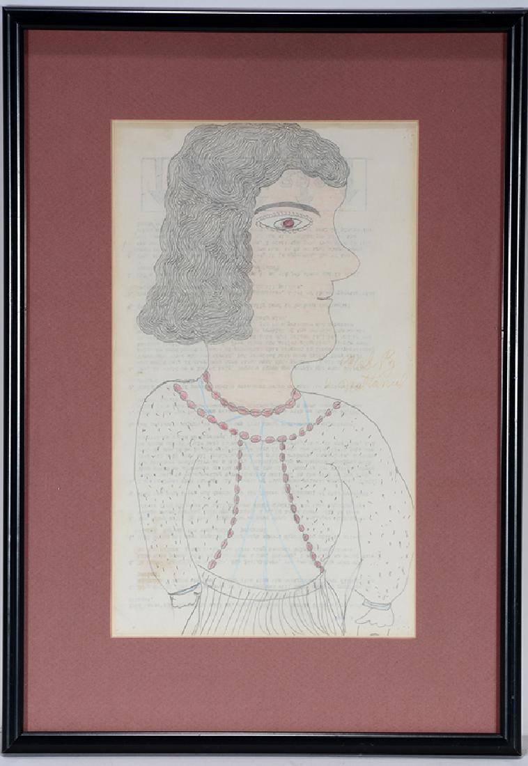 Inez Nathaniel Walker. Portrait On Prison Paper. (1 of 3)