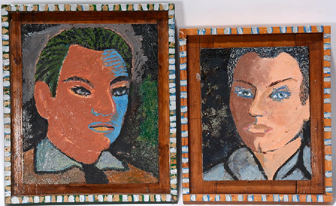 Carl Cook. George Olson & J.W. Crabb Portraits.: Carl Cook. George Olson & J.W. Crabb Portraits. Signed and titled. Oil on masonite. Excellent condition. Largest is 12" x 15". Est. $300-500. Ship: $35