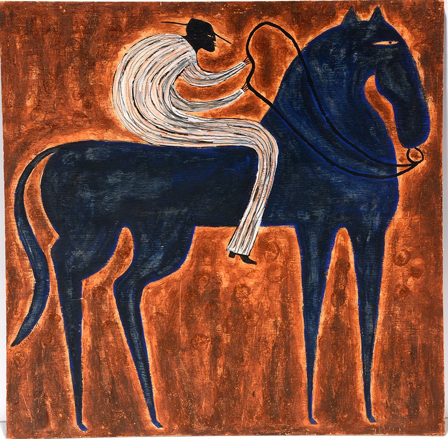 Steven Red Mud Chandler. Old Man On A Blue Horse. (1 of 2)