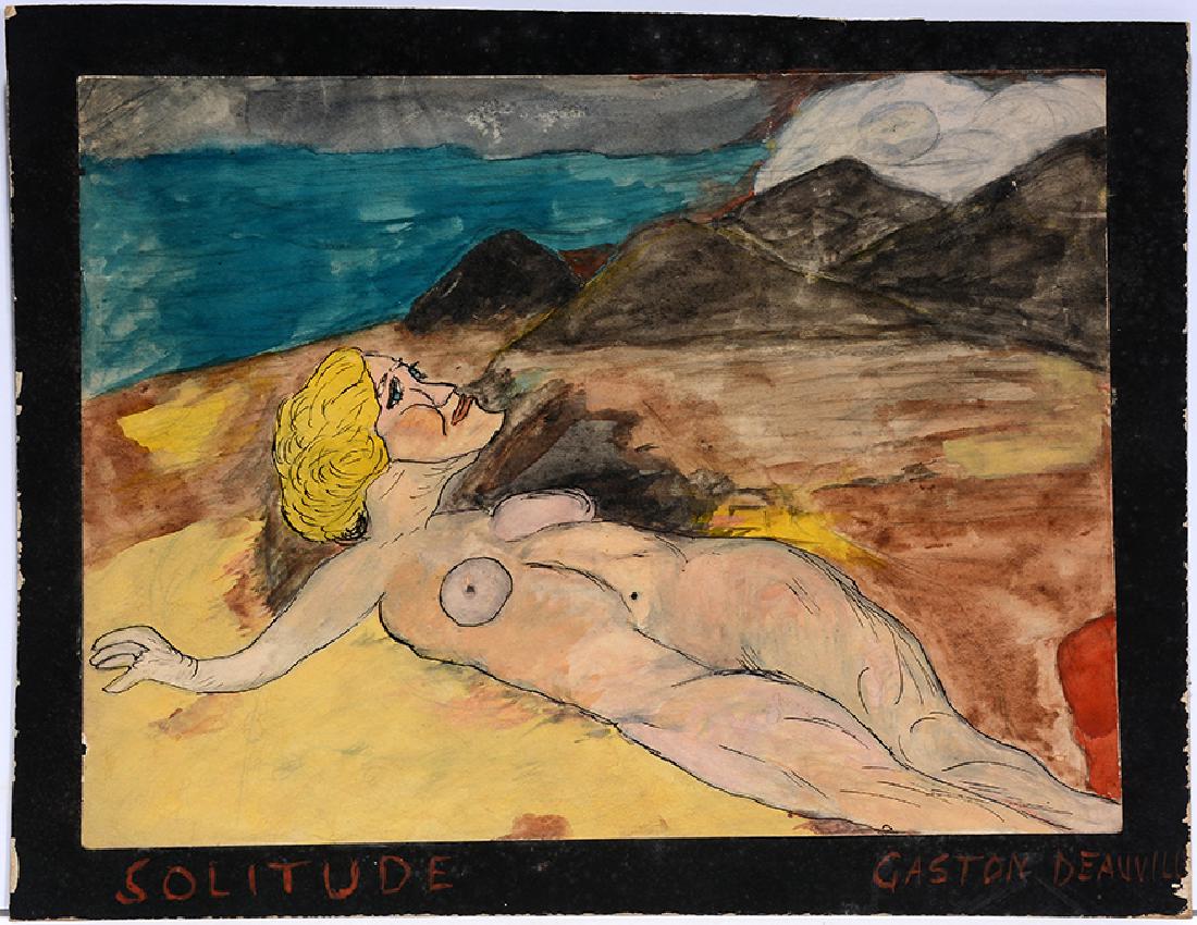 Justin McCarthy. Solitude.: Justin McCarthy. Solitude. c. 1921. Early exampe. Signed in his pen name with info from Sterling Strauser on verso. Paint and ink on paper. Great condition. 13.5" w x 10.5" h. Est. $800-1,200. S