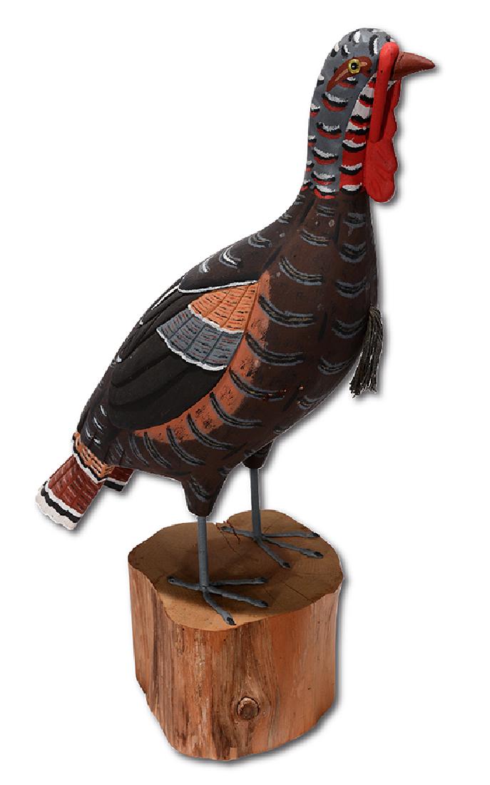 Charlie Morgan. Wild Turkey.: Charlie Morgan. Wild Turkey. Signed. Carved and painted wood. Excellent condition. 20"h. Est. $300-500. Ship: $65