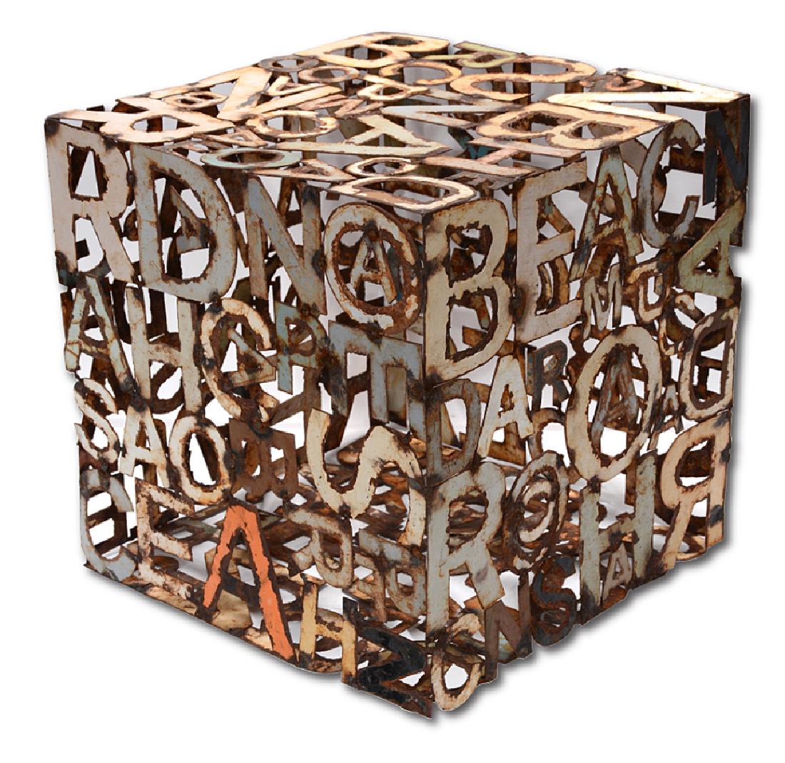 Metal Letter Cube Box. (1 of 5)