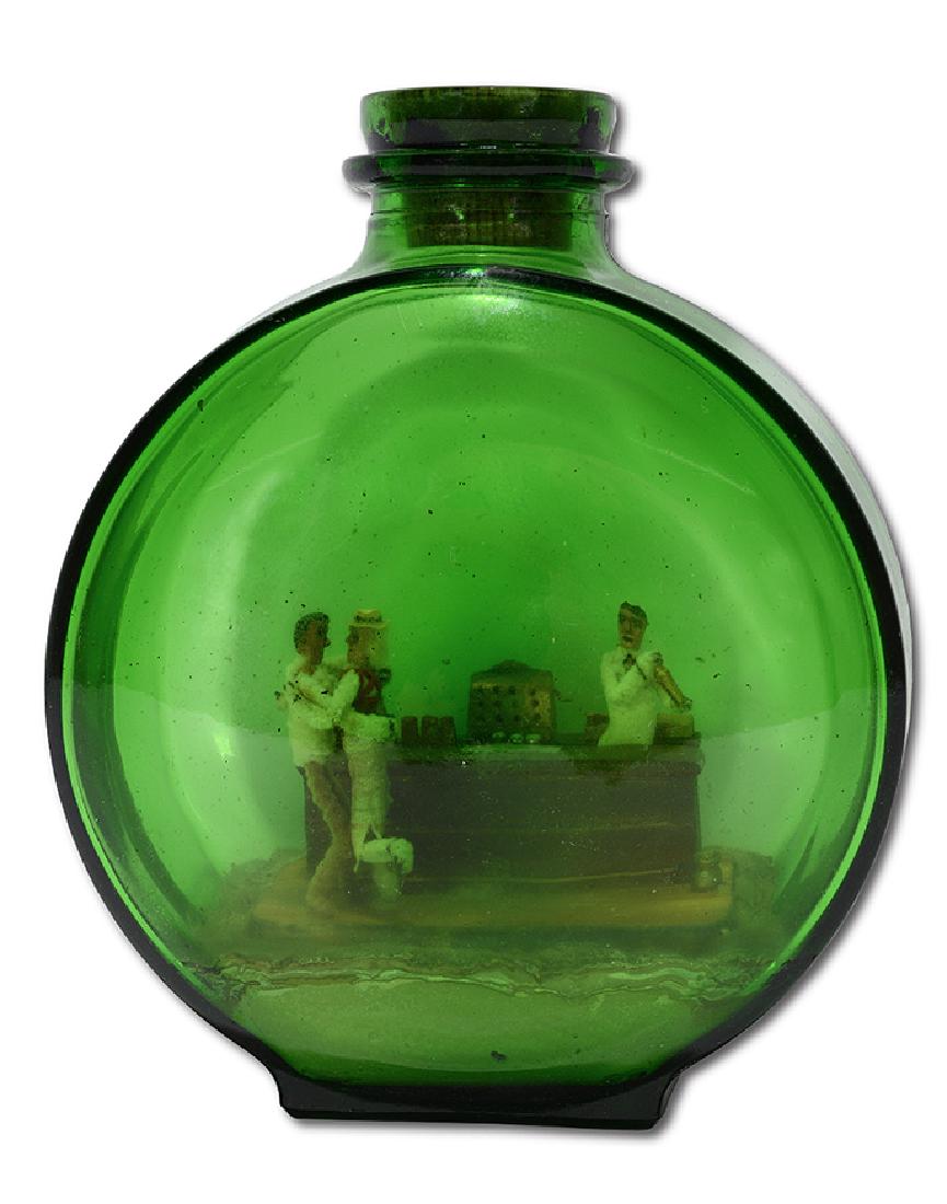 Bar Scene Inside Green Glass Bottle. (1 of 5)