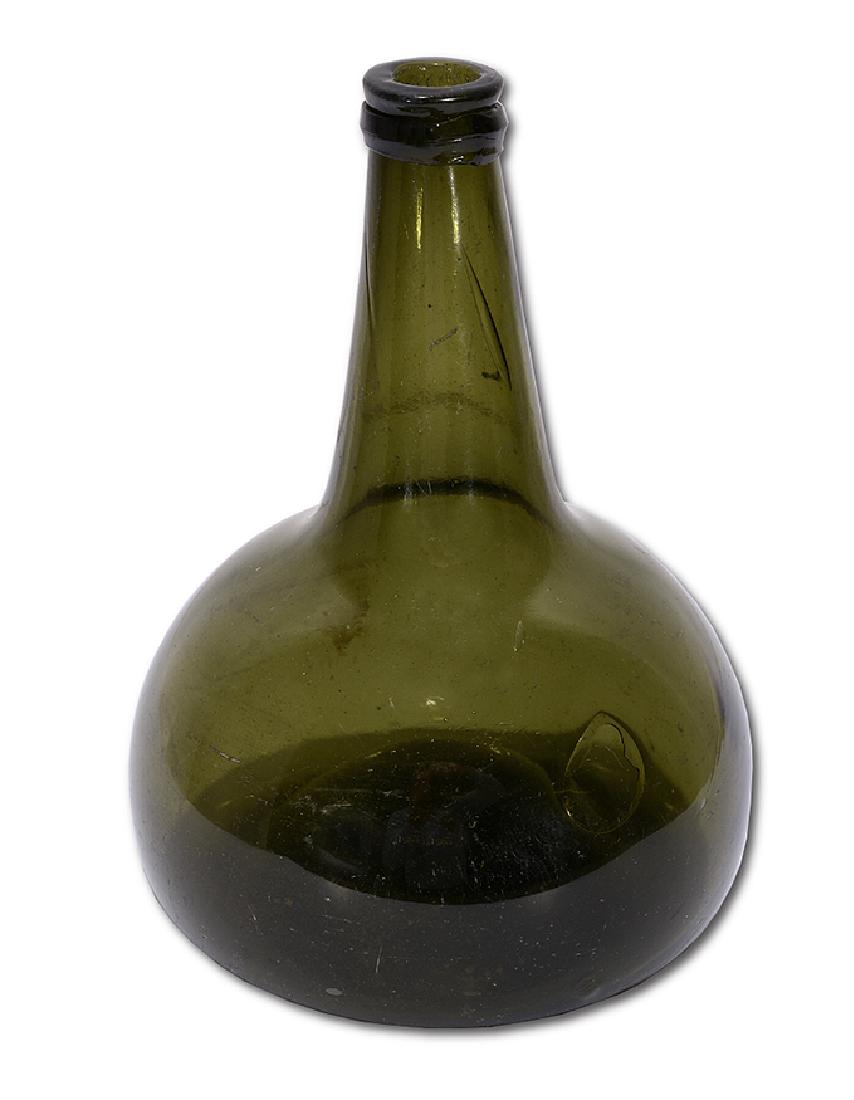 Hand-Blown Green Glass Bottle. (1 of 4)