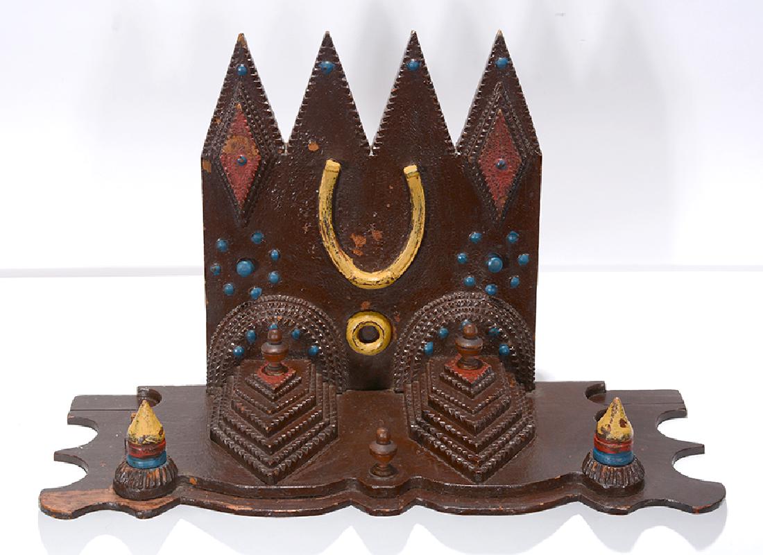 Tramp Art Hanging Shelf. (1 of 3)