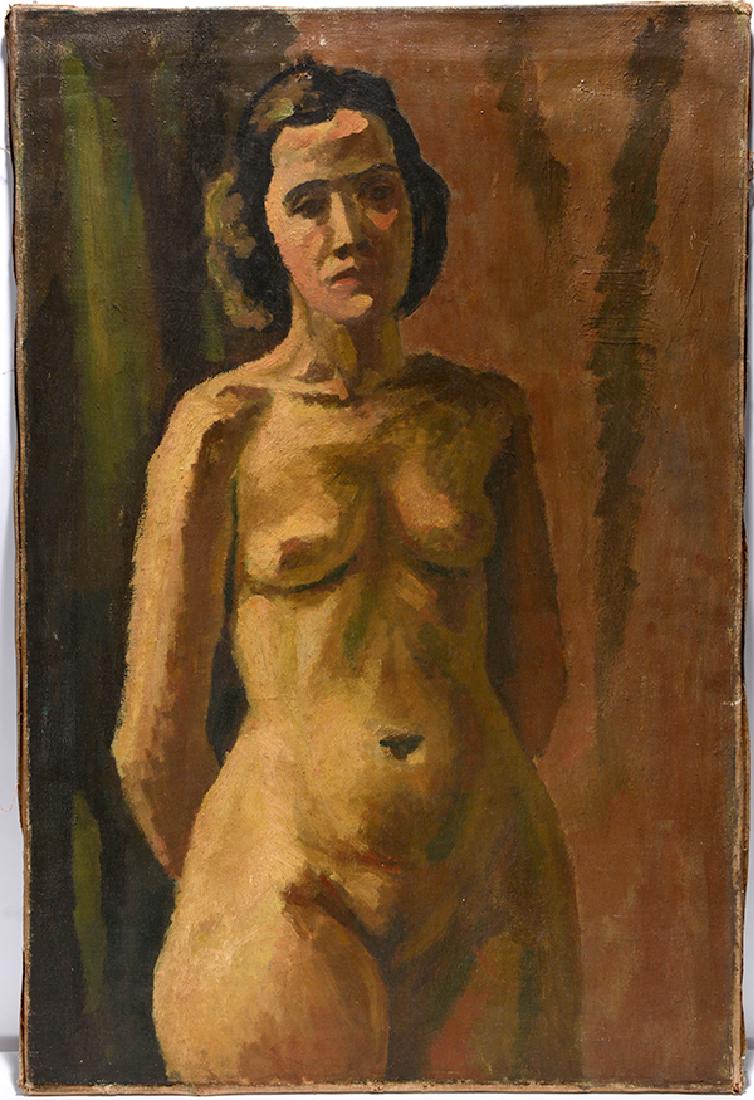 Sidney Koblenz. Dbl-Sided Nude Portraits.: Sidney Koblenz. Double-Sided Nude Portraits. c. 1940Â’s. Signed. Oil on canvas. Good condition. 24" w x 36" h. Est. $300-500. Ship: $85