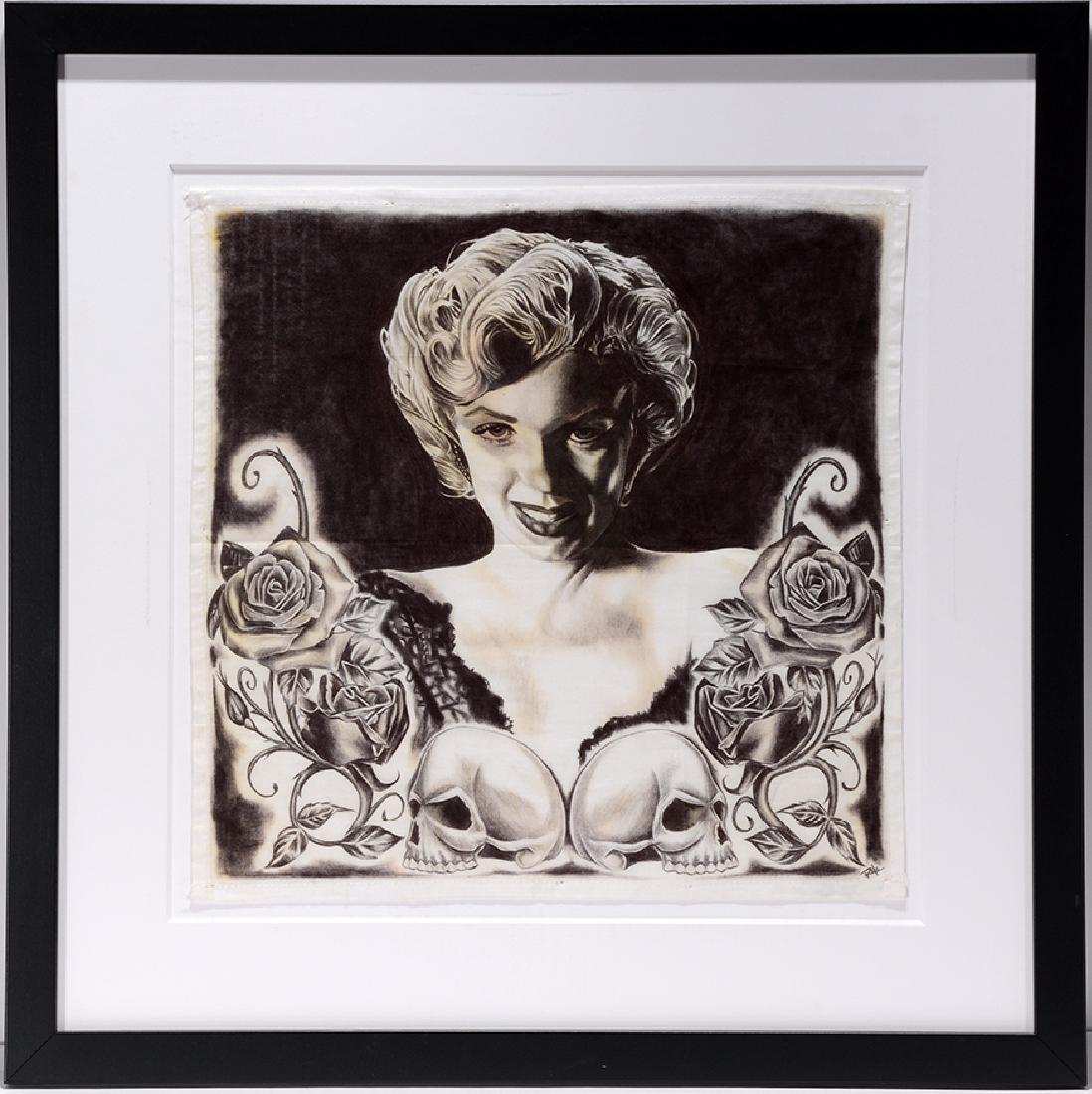 Rolo. Marilyn Monroe With Roses & Skulls Pano. (1 of 3)