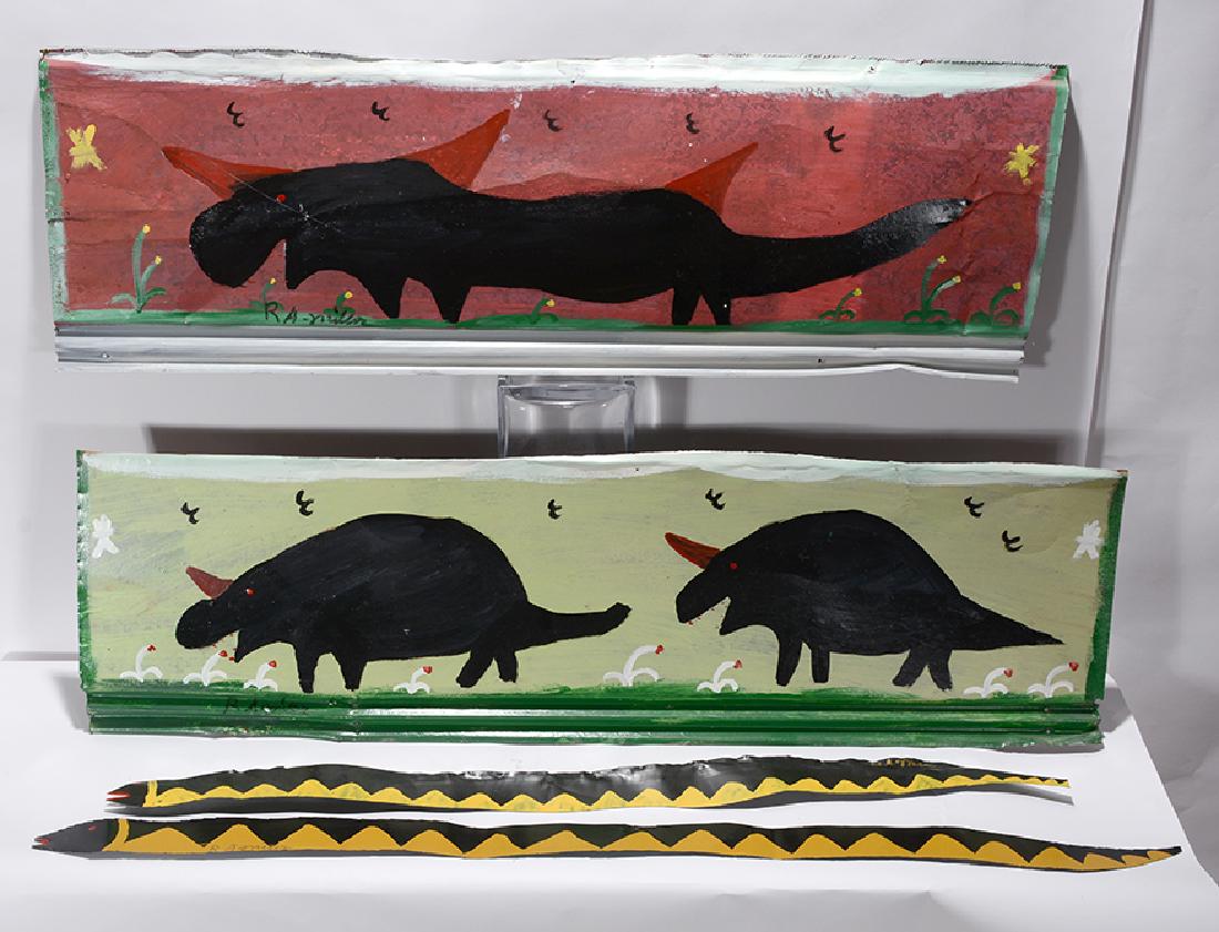 R.A. Miller. 2 Dinosaurs & 2 Snakes. (1 of 1)