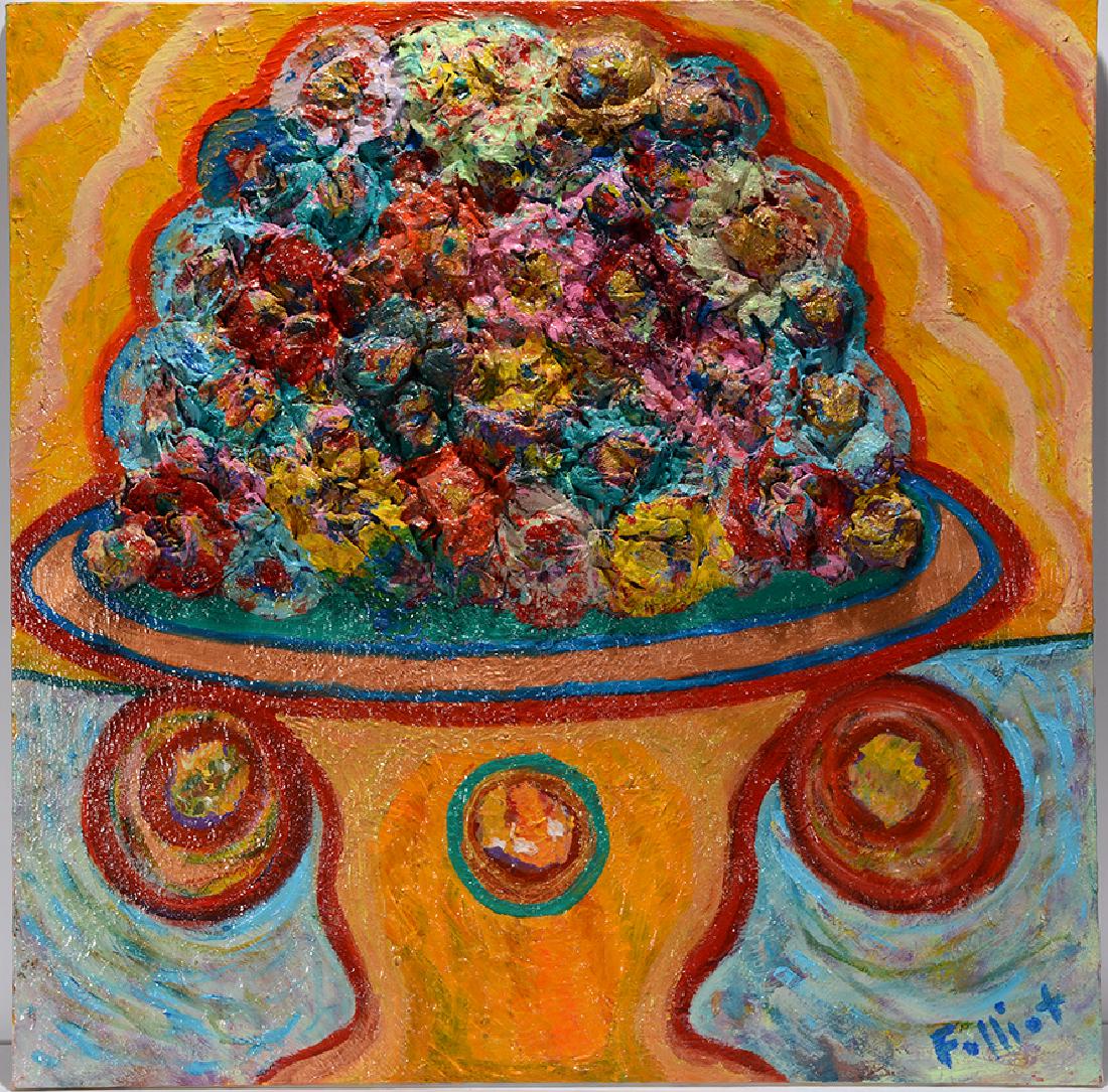 Maurice Albert Folliot. Floral Basket. (1 of 1)