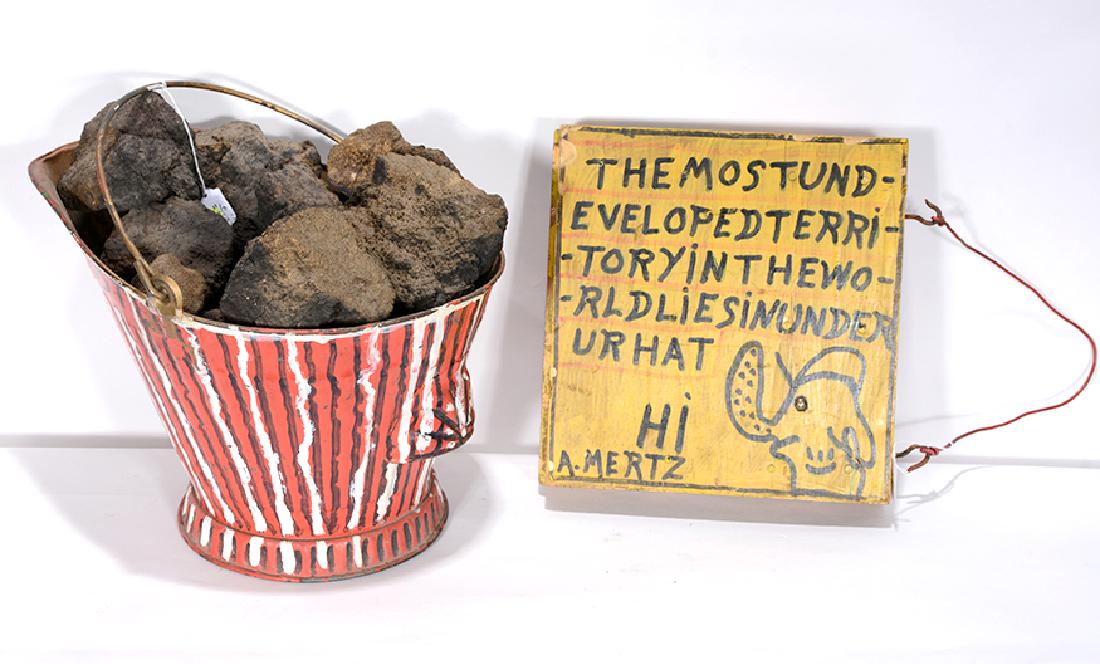 Albert 'Kid' Mertz. Bucket of Coal & Board. (1 of 2)