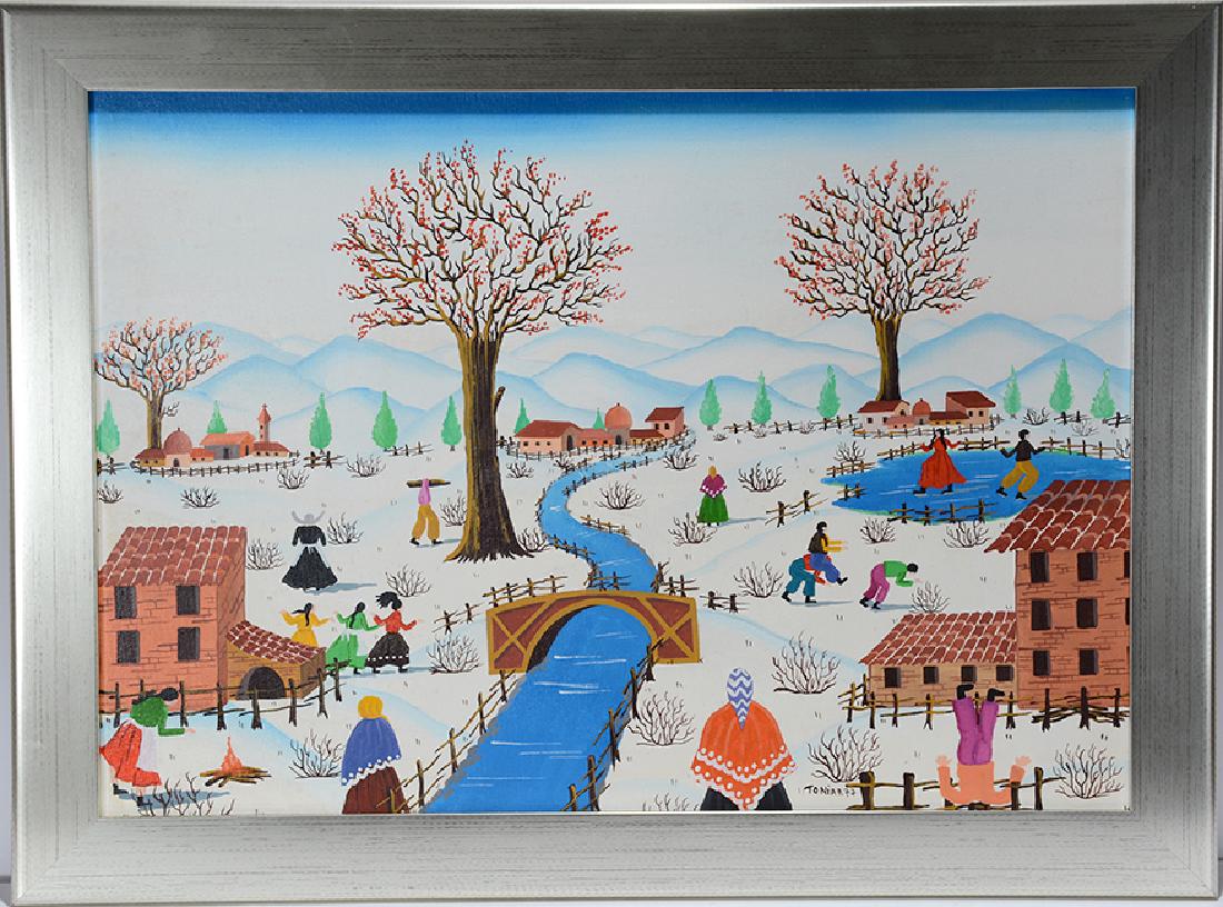 Tonia Pelumseus. Village Snow Scene. (1 of 4)