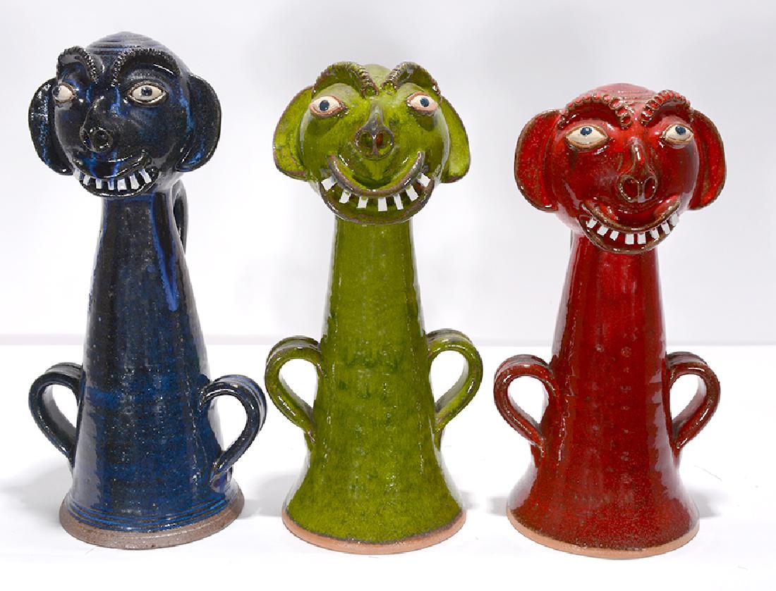 A.V. Smith. Blue, Green & Red Figures.: A.V. Smith. Blue, Green & Red Figures. Signed. Mint condition. Average size is 13"h. Est. $300-500. Ship. $100