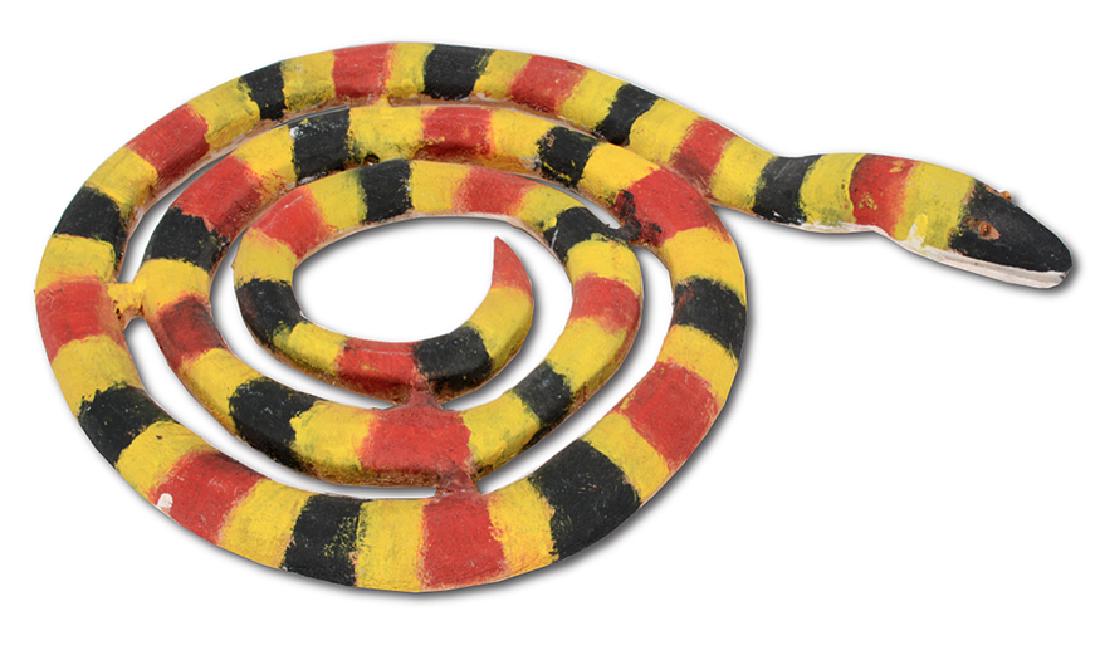 Henry Brown. Coiled King Snake.: Henry Brown. Coiled King Snake. Not signed. Carved and painted wood. Excellent condition. 14" x 10". Est. $200-400. Ship: $35