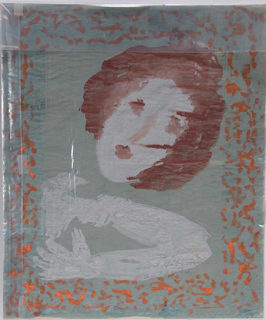 Sybil Gibson. Woman Resting On Arm.: Sybil Gibson. Woman Resting On Arm. 1994. Signed and dated. Watercolor on newsprint. Excellent condition. 22" w x 27"h. Provenance: The Gibson Family Collection. Est. $800-1,200. Ship: $55