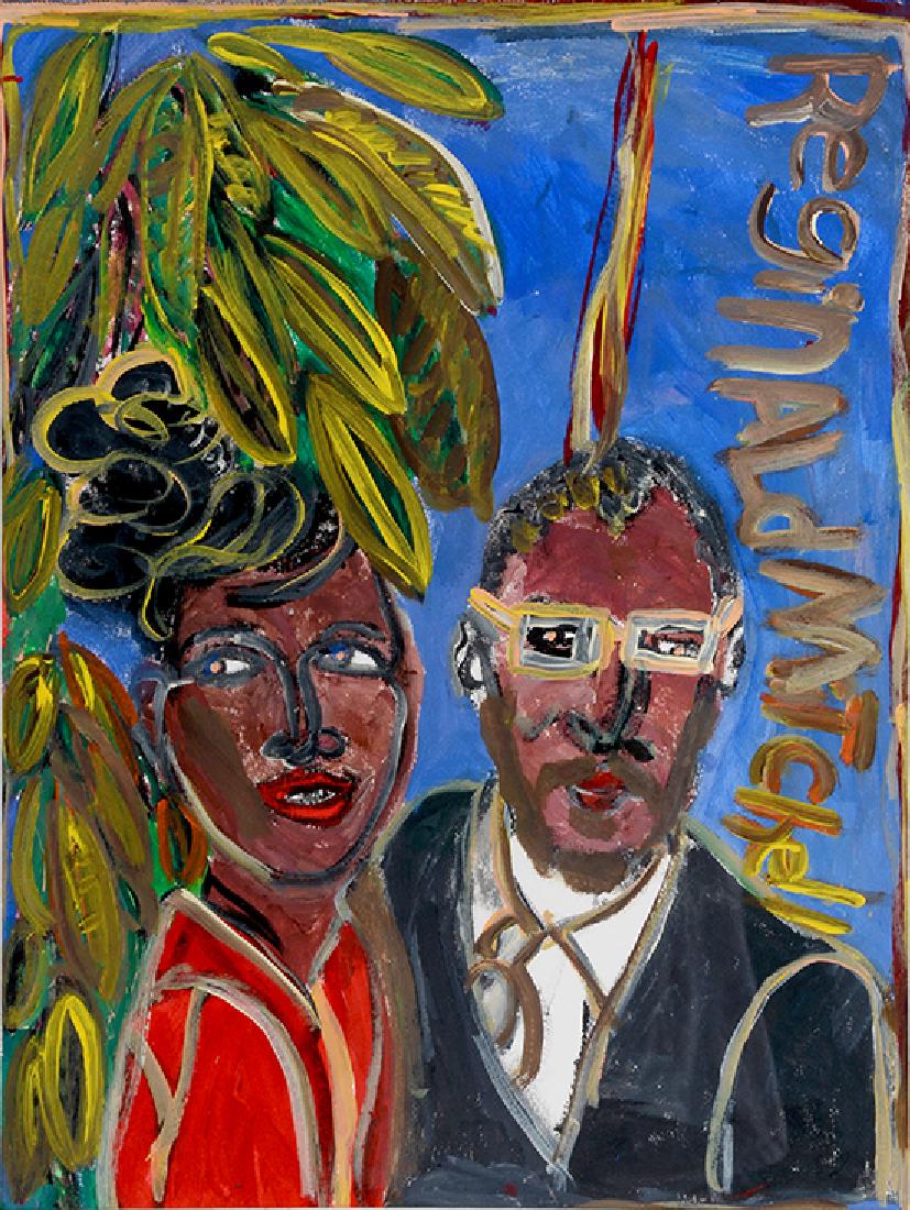 Reginald Mitchell. Couple.: Reginald Mitchell. Couple. Signed. Paint on paper. Excellent condition. Size with frame is 18" w x 23"h. Est. $100-200. Ship: $45