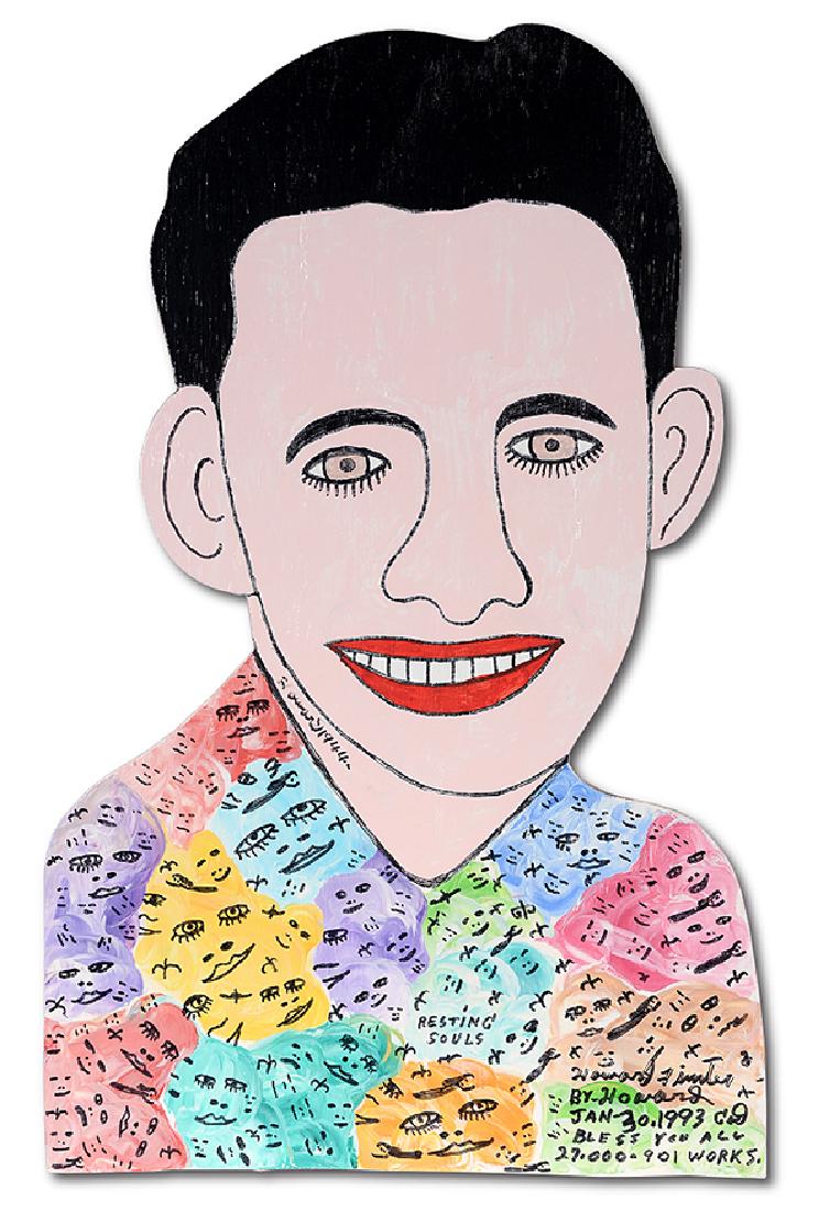 Howard Finster. Howard In 1944.: ﻿Howard Finster. Howard In 1944. 1993. #27,901. Signed, dated, titled and numbered. Paint and marker on cut out board. Excellent condition. 13” x 21” h. Est. $800-1,200. Ship: