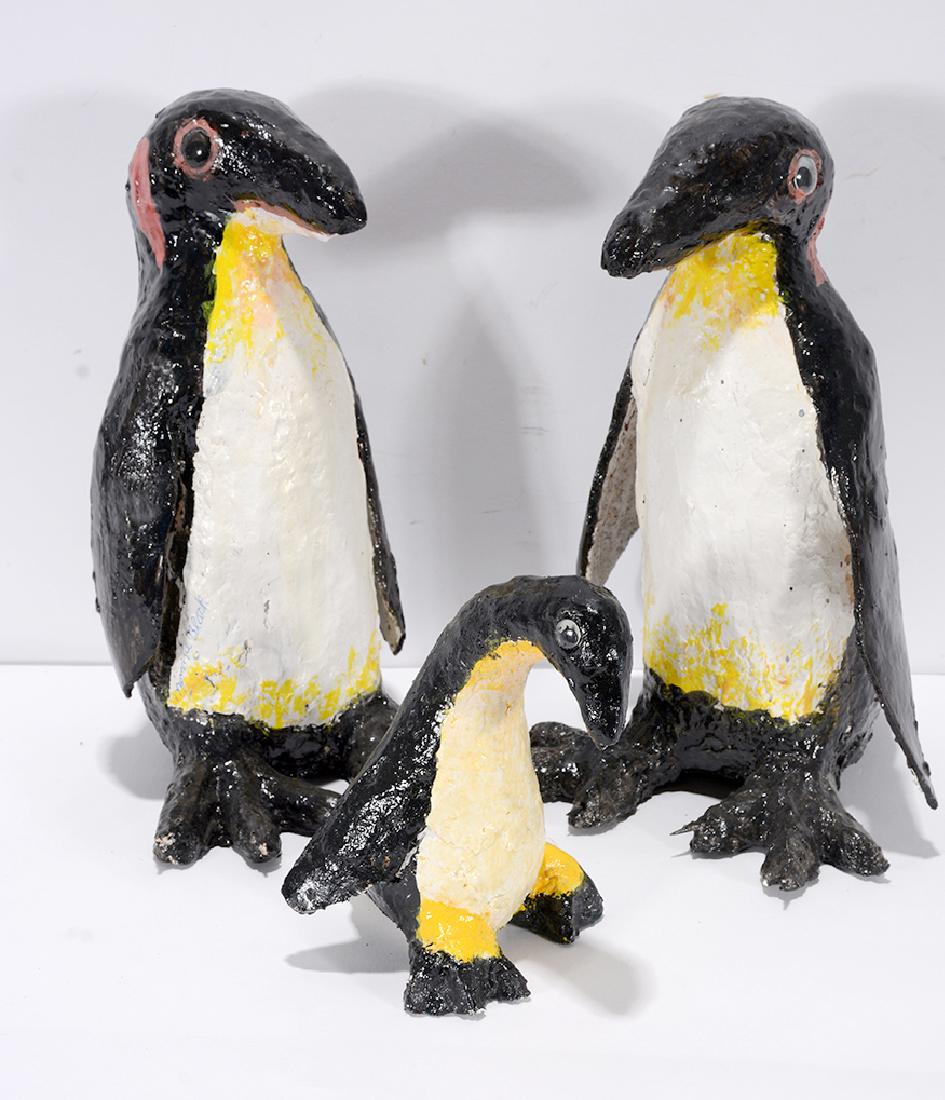 Minnie Black. Penguin Family.: ﻿Minnie Black. Penguin Family. Signed. Not dated. Painted gourds with mixed media. Great condition. Tallest is 9” h. Est. $200-300. Ship: $45
