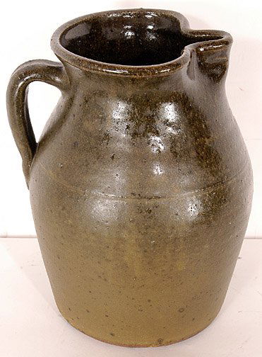 Lanier Meaders Large Pitcher: Large Pitcher. c. early 1980's. 9.5" h. Mint condition. Est. $200 - $300. Ship: $35