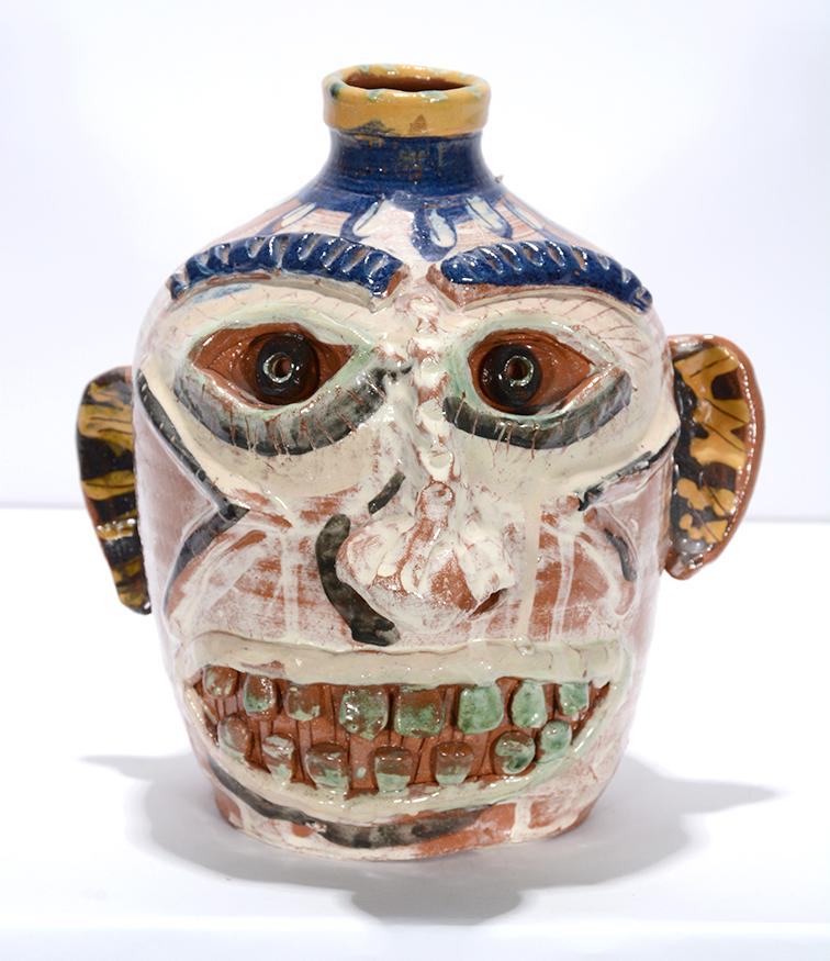 Carl Block. Pale Face Jug With Flowers: Carl Block. Pale Face Jug With Flowers. Stamped. Mint condition. 8.5"h. Est.$200-300. Ship:$45