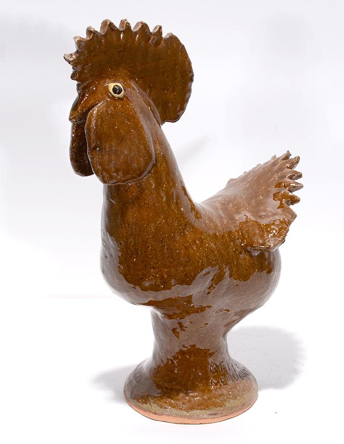 Reggie Meaders. Large Rooster.: Reggie Meaders. Large Rooster. Signed. Mint condition. 15"h. Est.$300-500. Ship:$65