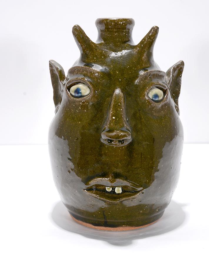 David Meaders. Devil Face Jug.: David Meaders. Devil Face Jug. Signed. Not dated. Mint condition. 9.5"h. Provenance: Exhibited in Amen, Amen. Est.$200-300. Ship:$45
