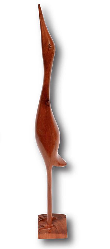 Amanda Crowe (Attrib.) Whooping Crane.: Amanda Crowe (Attrib.) Whooping Crane. Not signed or dated. Carved and varnished cherry wood. Excellent condition. 20" x 2" x 2". Est.$500-800. Ship:$45