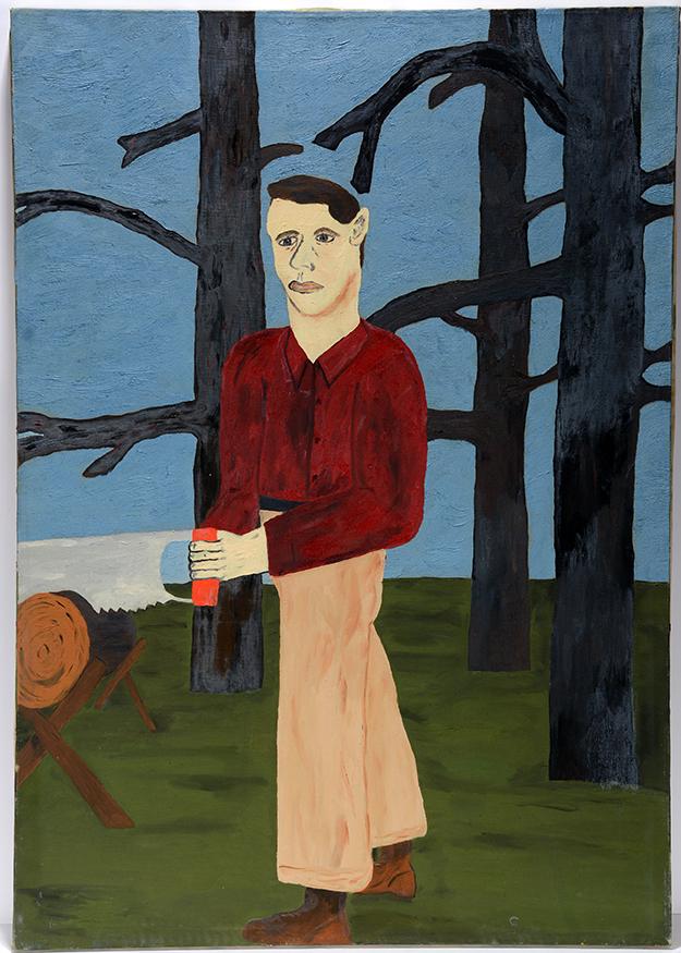 Earl L. Snyder. Mountain Man.: Earl L. Snyder. Mountain Man. c. 1947. Signed and titled. Oil on canvas. Excellent condition. Size is 24" w x 34"h. Est.$1,000-3,000. Ship:$65. In 1947, Earl Snyder, an architecture student at Indiana