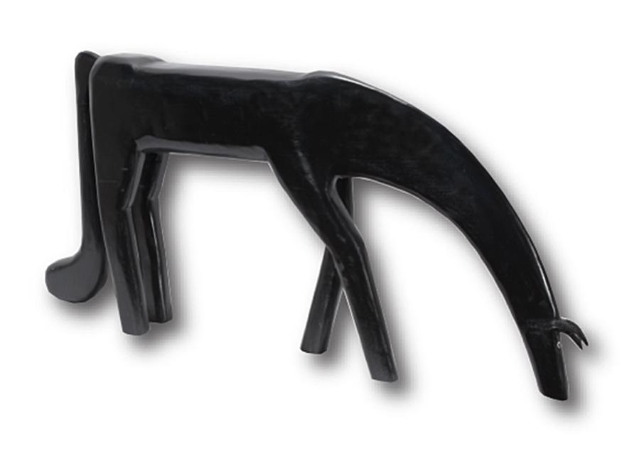 Minnie & Greg Adkins. Large Black Horse.: Minnie And Greg Adkins. Large Black Horse. Signed. Not dated. Carved and painted wood. Excellent condition. 38"long x 18"h x 4". Est.$300-500. Ship:$150