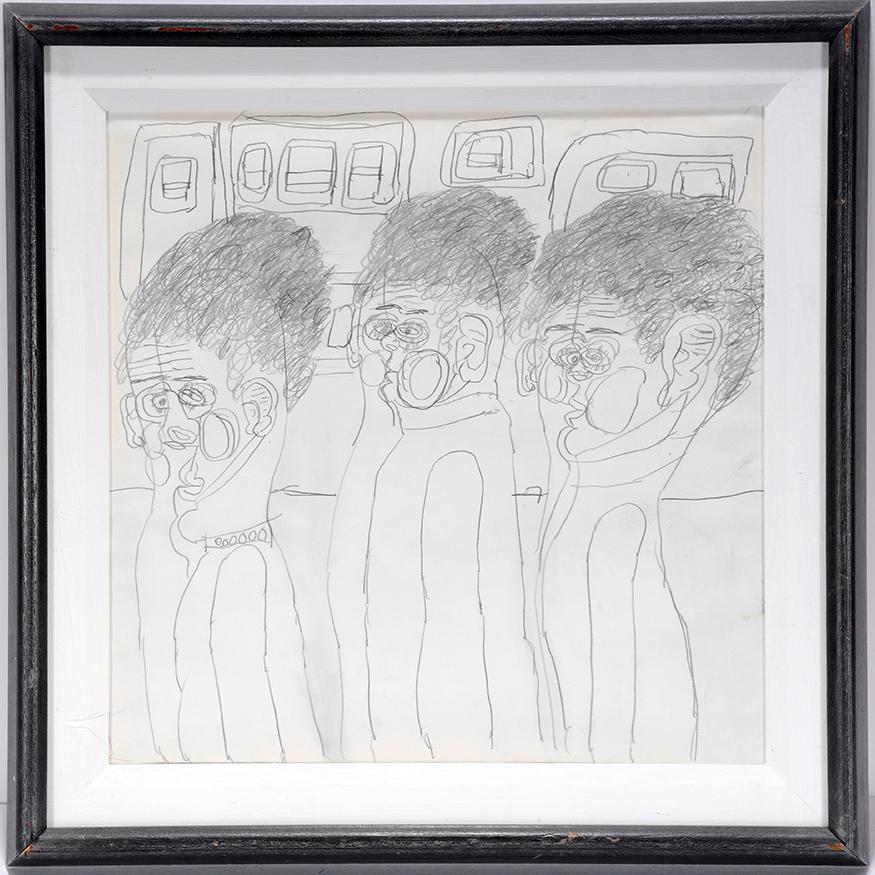 Dwight Mackintosh. Three Slender Figures.: Dwight Mackintosh. Three Slender Figures. Not signed or dated. Graphite on paper. Excellent condition. 15" w x 15"h with frame. Provenance: The Ames Gallery. Est.$800-1,200. Ship:$45