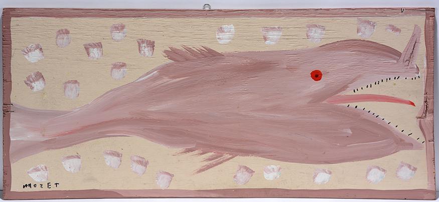 Mose Tolliver. Big Fish.: Mose Tolliver. Big Fish. Signed. Paint on board. Excellent condition. 36” w x 16"h. Est. $800-1,200. Ship:$65