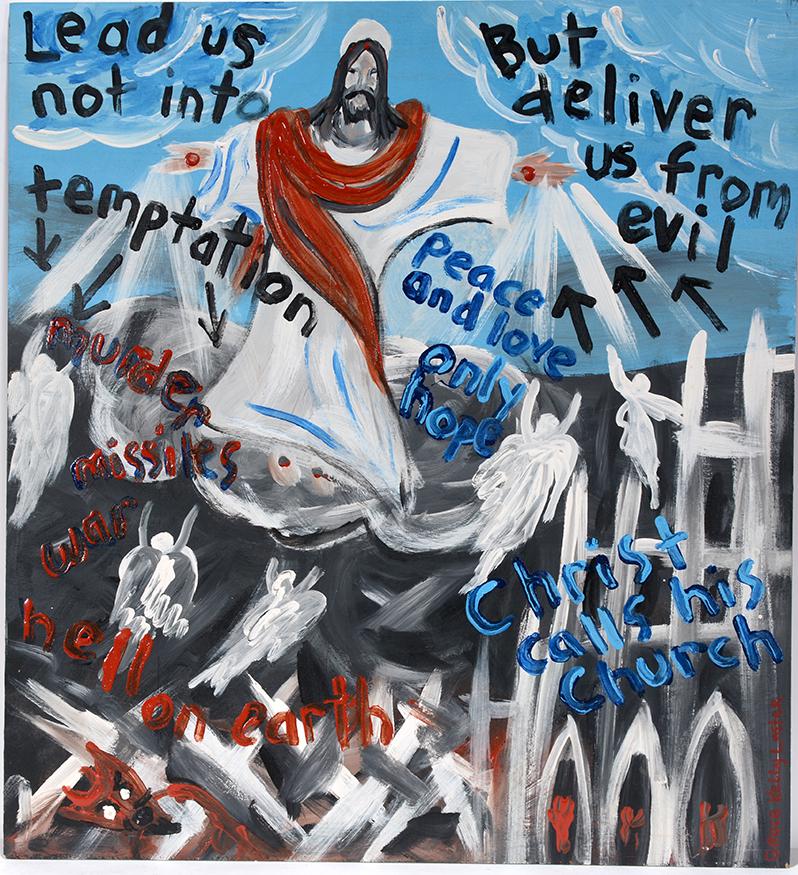 Grace Kelly Laster. Christ Calls His Church.: Grace Kelly Laster. Christ Calls His Church. Signed and titled. Paint on board. Excellent condition. 24” w x 27"h. Est. $200-400. Ship: $55