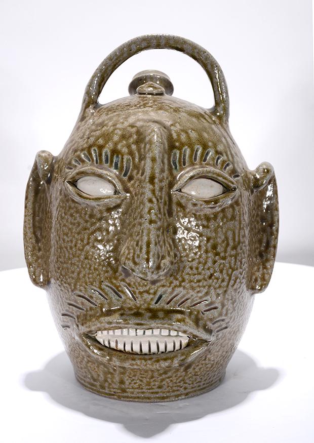 Billy Ray Hussey. #46 Monkey Spout Face Jug. (1 of 3)