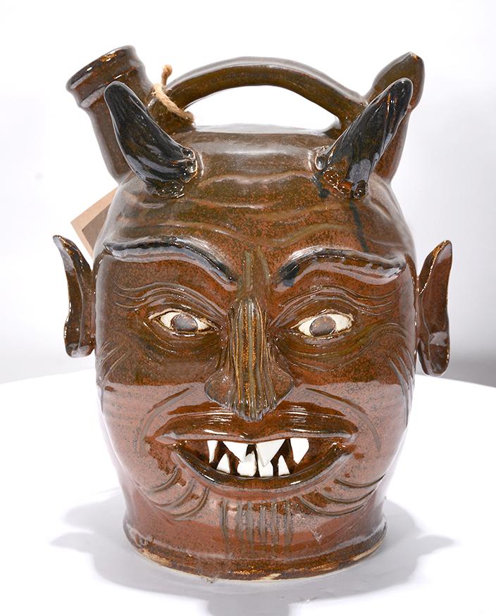Michel Bayne.  Devil No. 3 Face Jug. (1 of 3)