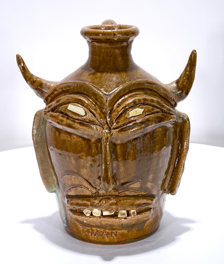 Terry Allman. Bernard Madoff Devil Jug.: Terry Allman. Bernard Madoff Devil Jug. Signed and titled. Mint condition. 9" h. Est. $100-200. Ship: $35
