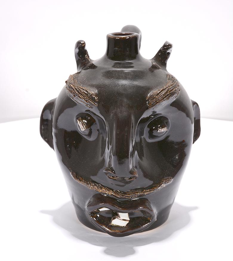 C. Brown. Evan's Pottery.  Sm. Black Devil Jug. (1 of 3)