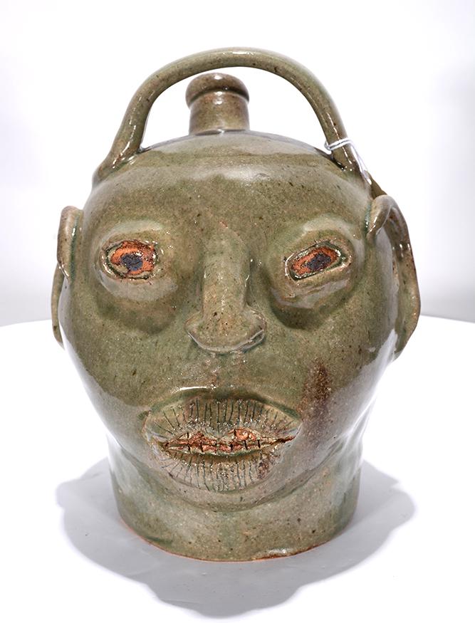 Jim Bozeman. Monkey Spout Face Jug. (1 of 3)